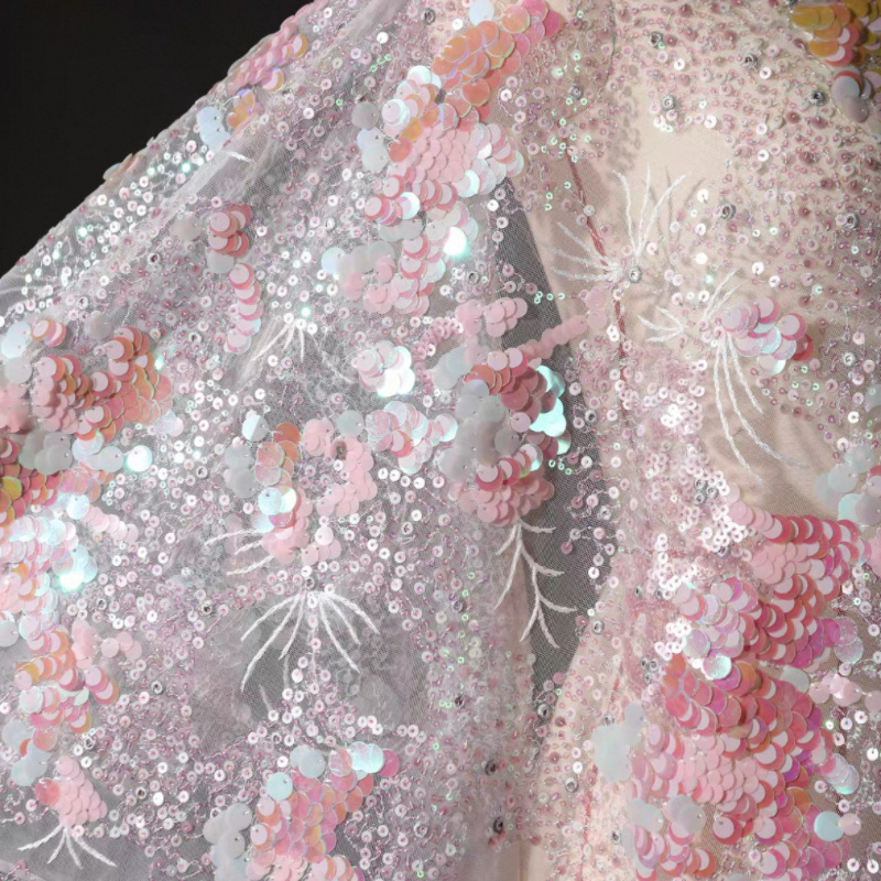 Crystal Mesh Fabric - 1 ярд розовой сетчатой ткани с