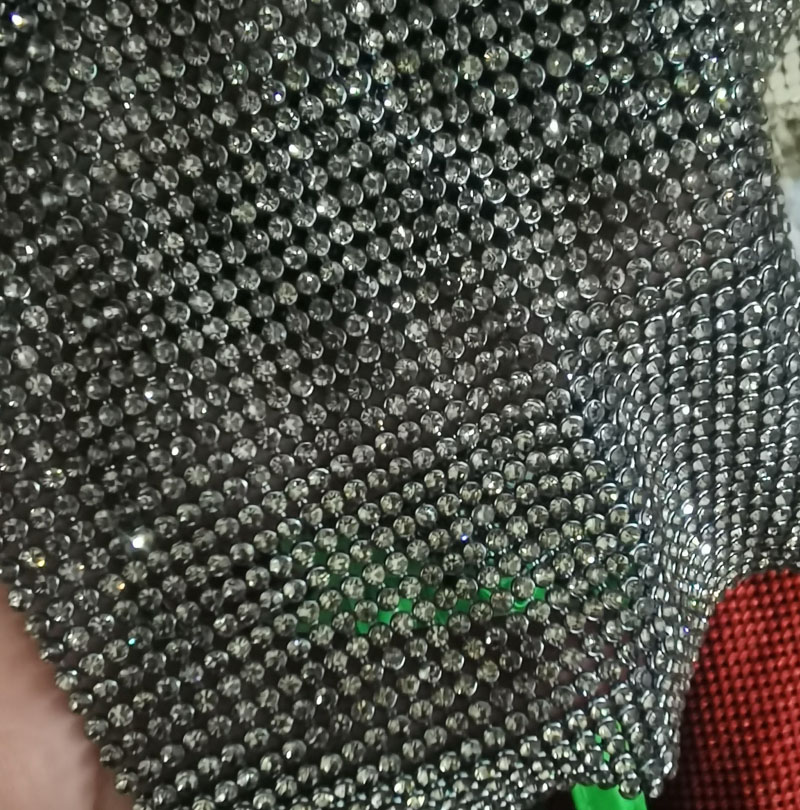 Crystal Mesh Fabric - Высококачественная металлическая кристаллическая ткань 2 мм,