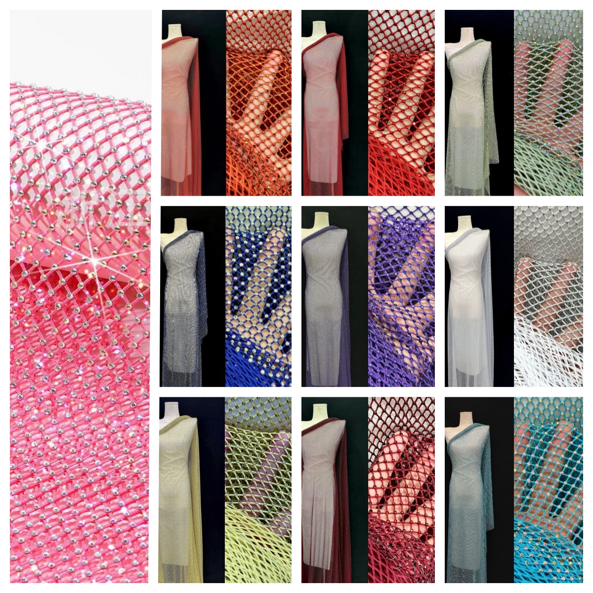Crystal Mesh Fabric - 1 ярд сетчатой ткани с кристаллами