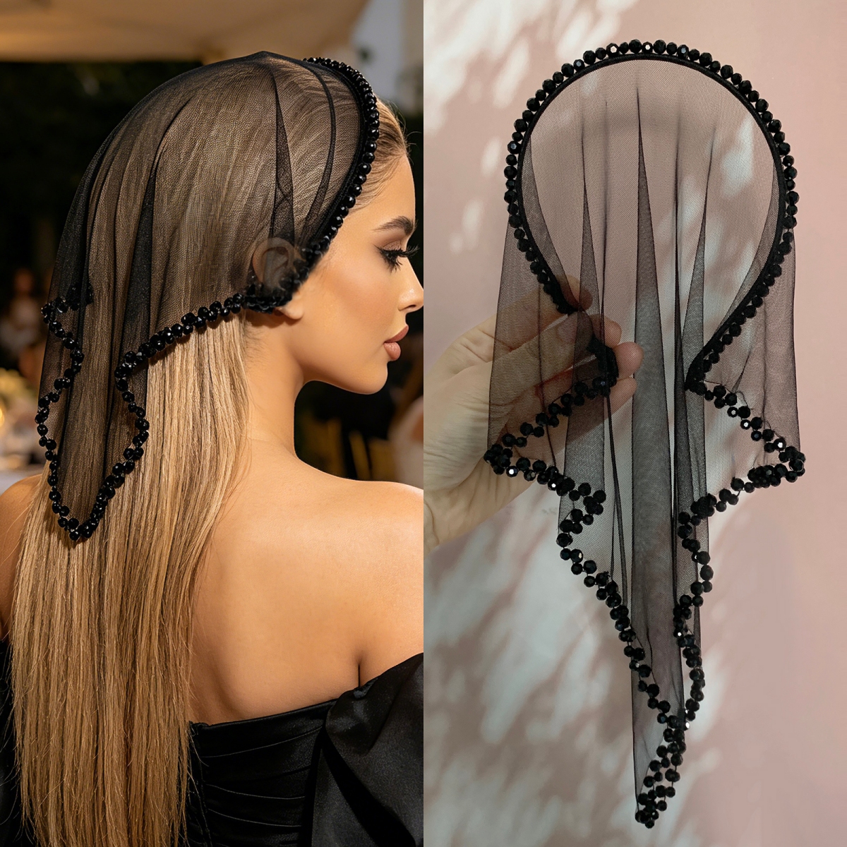 Crystal Mesh Fabric - Элегантная сетчатая повязка на голову с