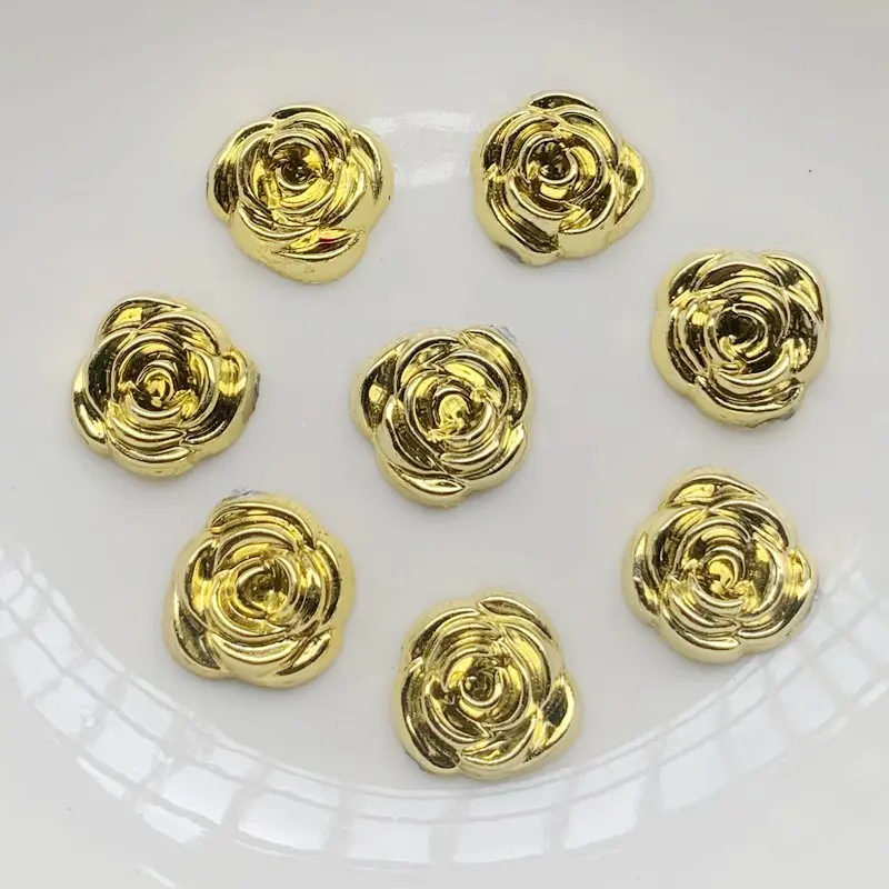 Embellishment Glue Craft - 40 шт. 14 мм золотые розы,