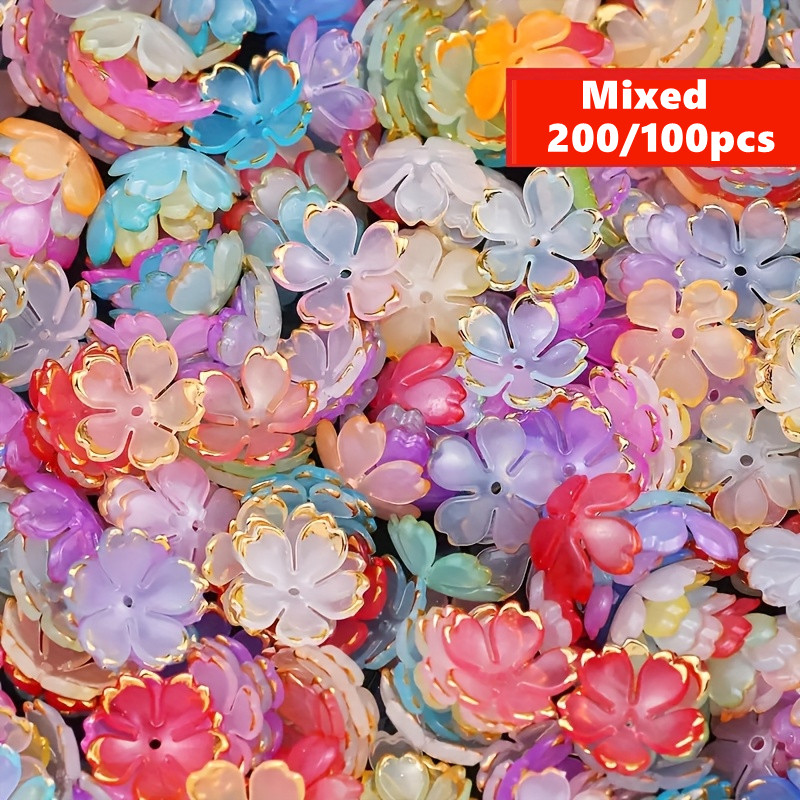 Embroidery Embellishments - 200/100 шт. 15-миллиметровые разноцветные акриловые бусины