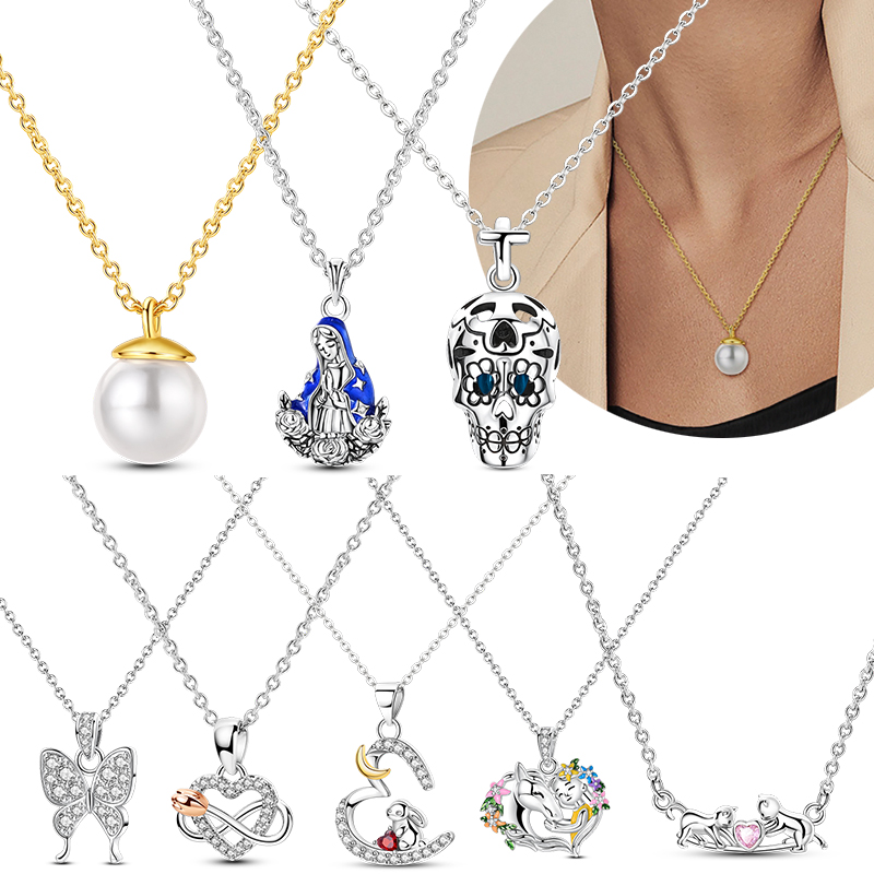 Pearl Trim Chain - Оригинальное ожерелье из стерлингового серебра 925,