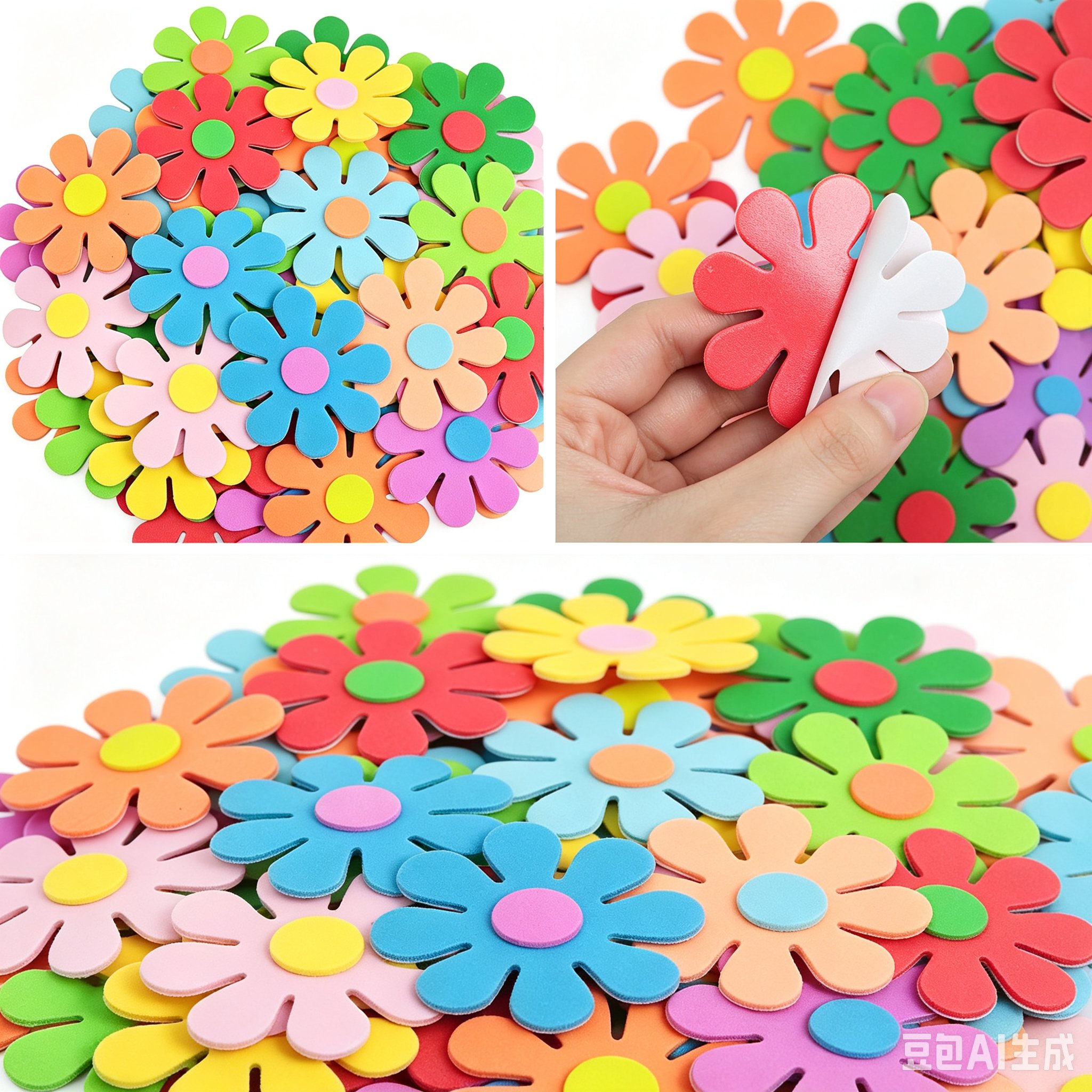 Craft Embellishments - 3D-наклейки из пенопласта в виде цветов,