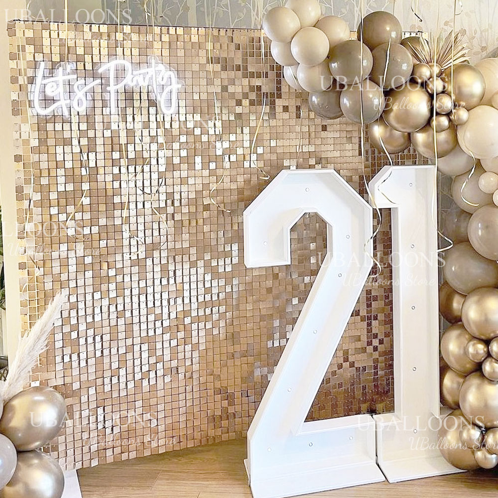 Sequin Fabric Panel - Матовые бежевые панели с золотым мерцанием