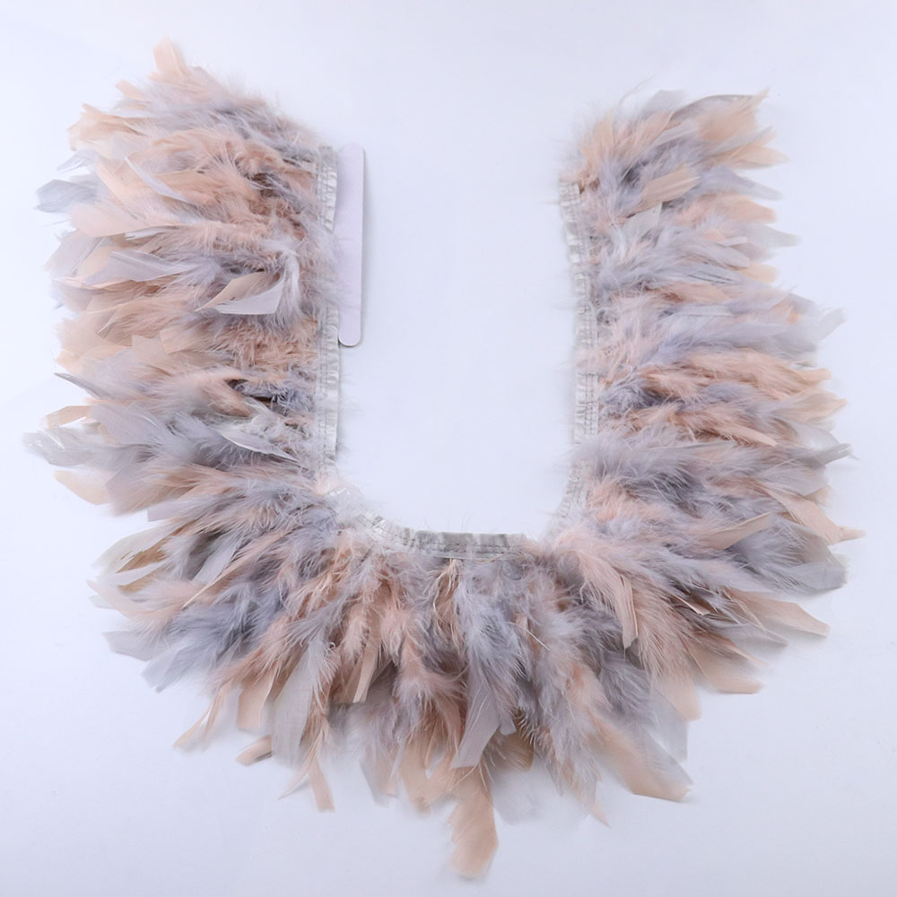 Feather Trim Marabou - Мягкая бахрома из перьев мраморной куртки