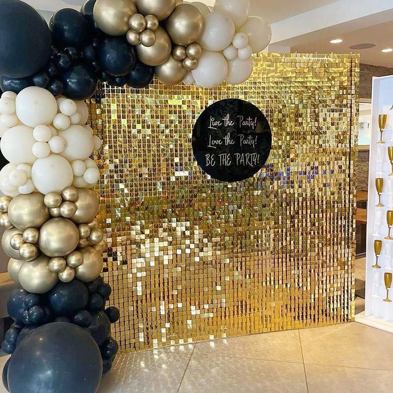 Sequin Fabric Panel - 6-27 шт. светло-золотистых блестящих настенных панелей