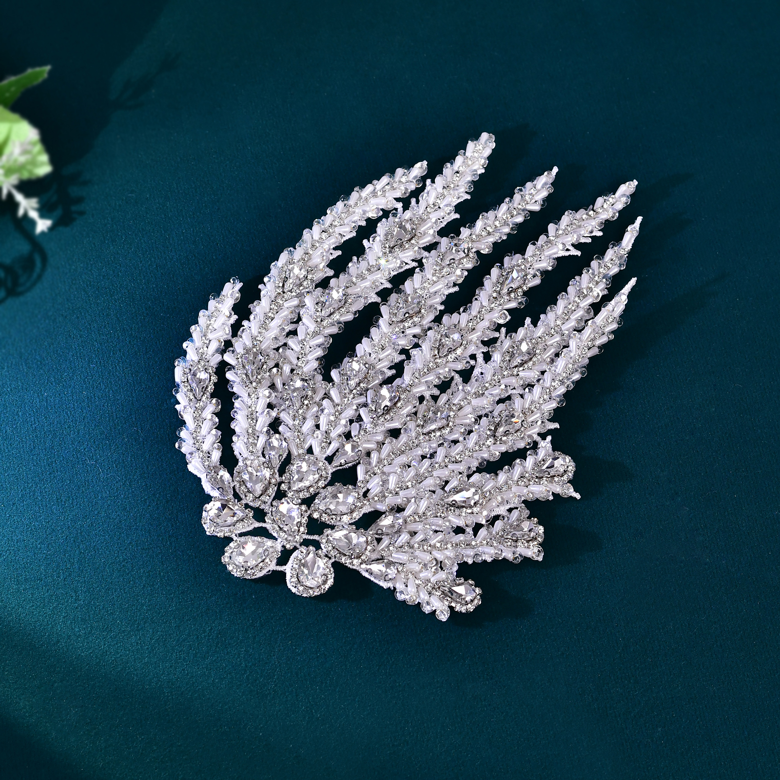 Sew On Rhinestone - Нашивка TOPQUEEN с бисером и стразами,