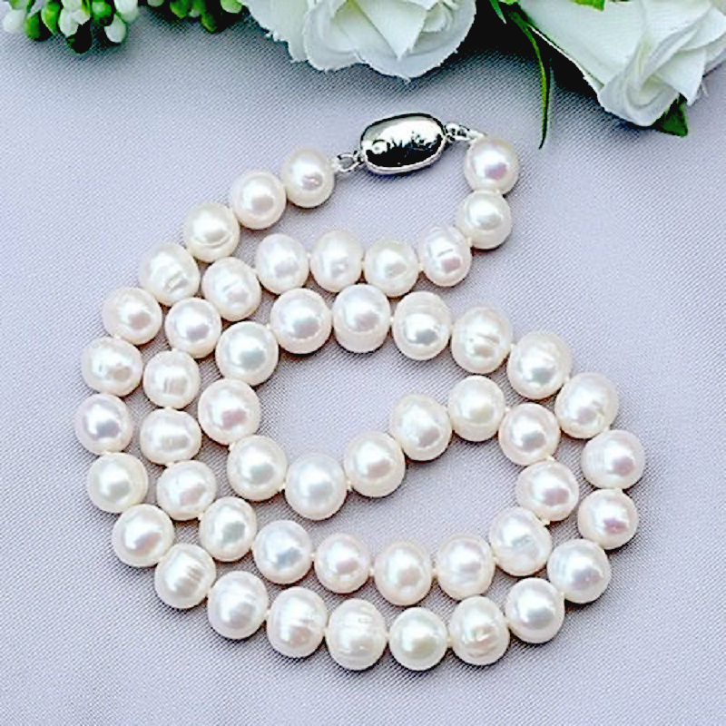 Pearl Trim Chain - Ожерелье-чокер из стерлингового серебра 925 пробы