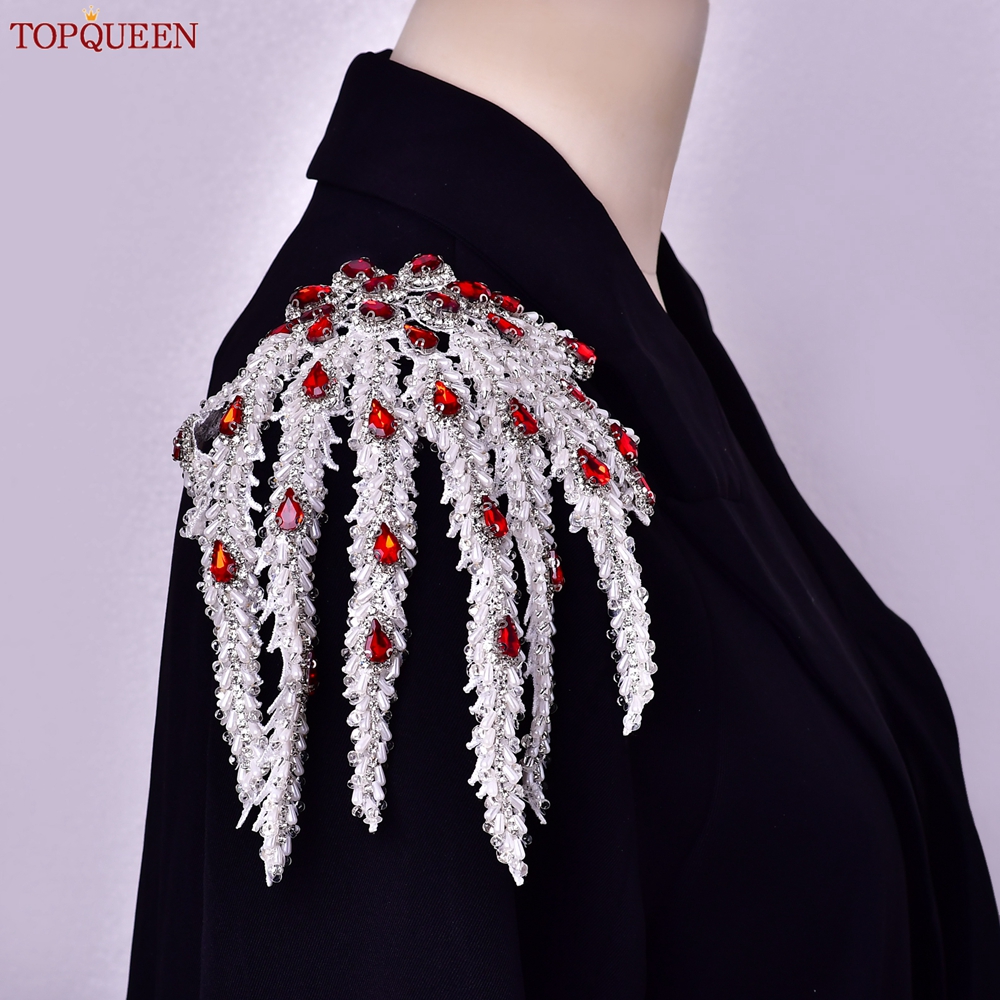 Sew On Rhinestone - TOPQUEEN, сшитая вручную аппликация с кисточками