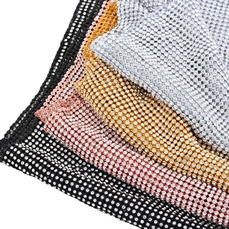Crystal Mesh Fabric - Ткань AB Crystal Mesh для одежды,