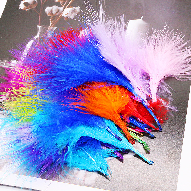 Feather Trim Marabou - 8-12 см цветной плюшевый натуральный флейф,