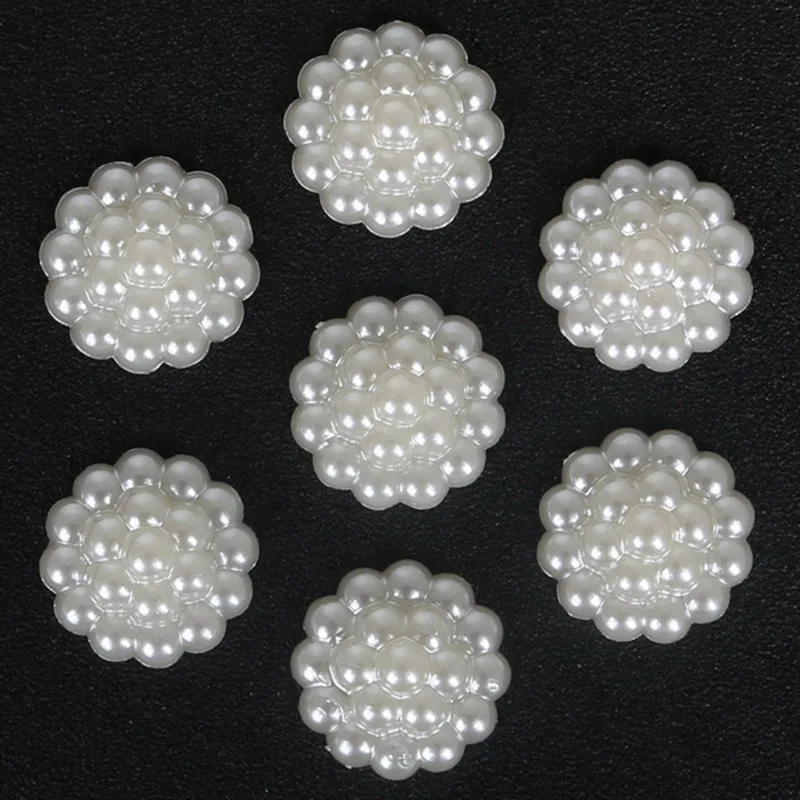 Embellishment Glue Craft - 80 шт./лот, жемчужные элементы с плоским
