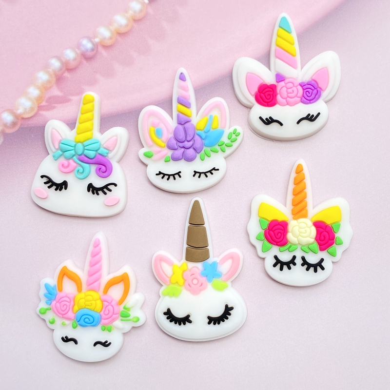 Embellishment Glue Craft - 12 шт. симпатичная мини Голова Единорога