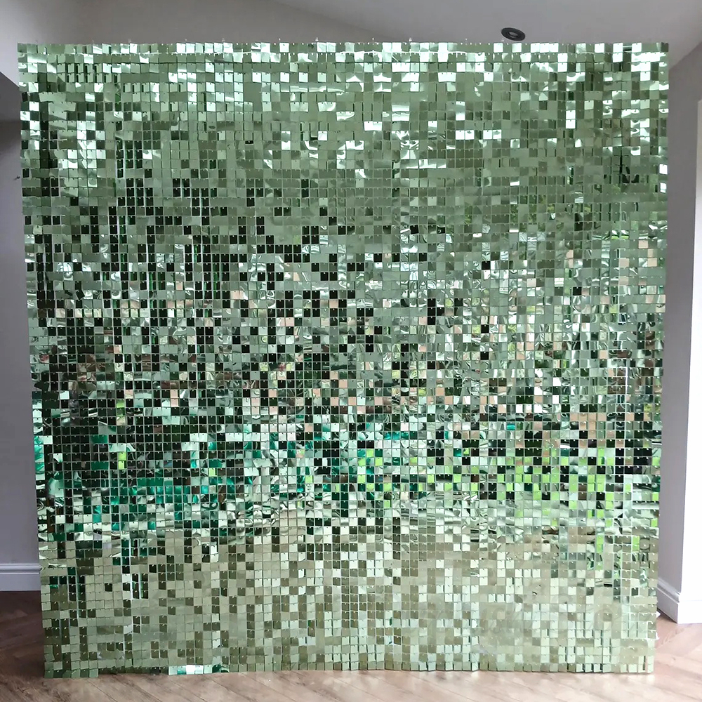Sequin Fabric Panel - Светло-зеленые мерцающие панели для фона 12/18/24