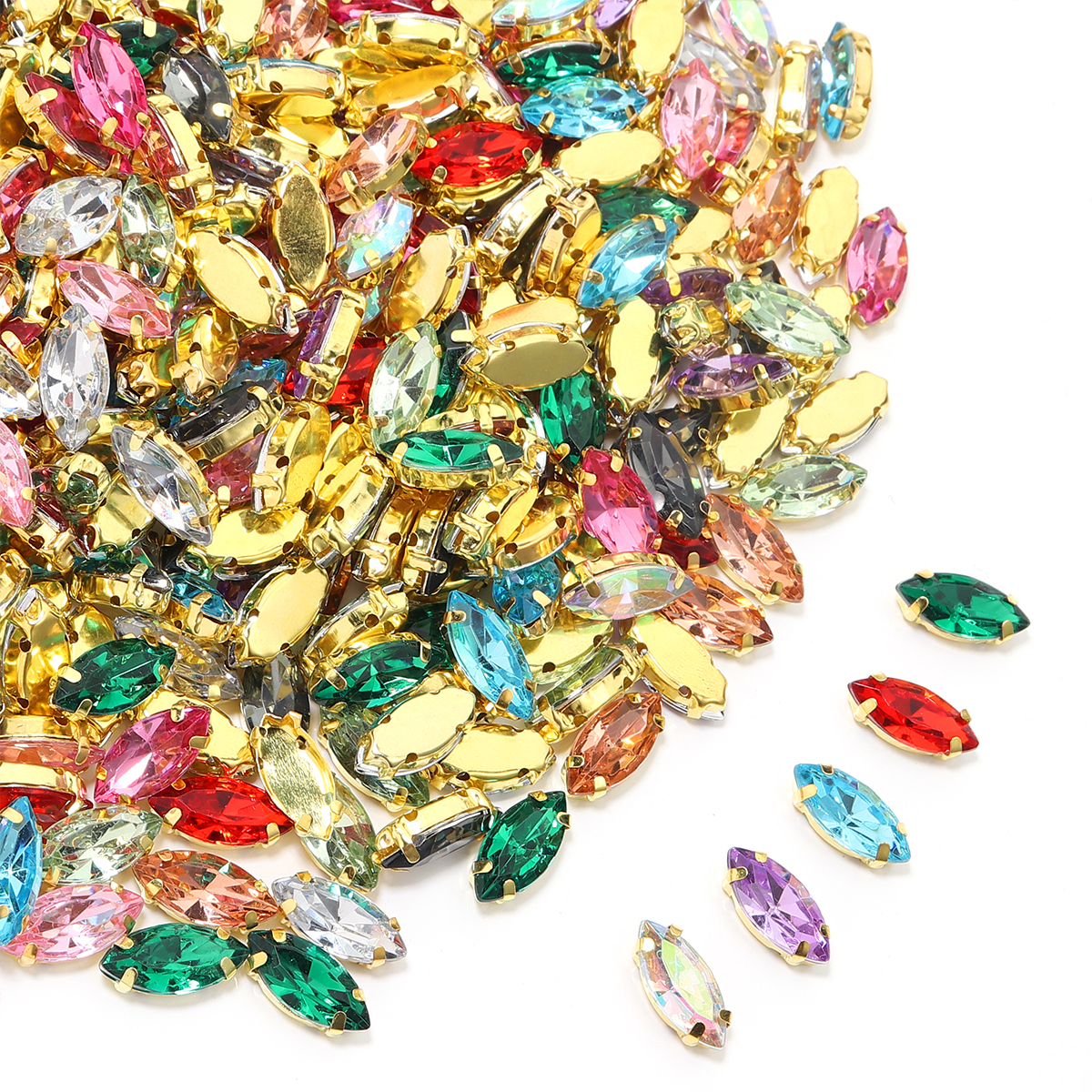 50 шт., стразы в форме конског – обзор и цена Sew On Rhinestone