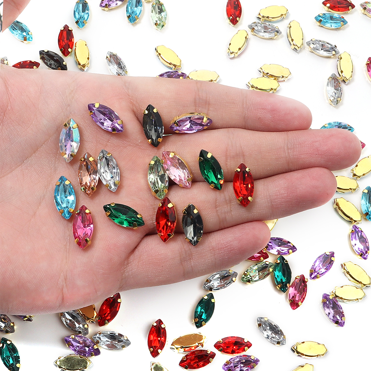 50 шт., стразы в форме конског – обзор и цена Sew On Rhinestone