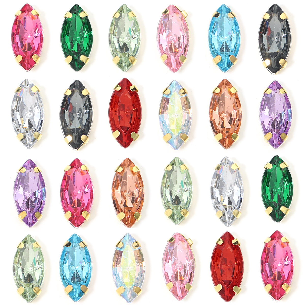 50 шт., стразы в форме конског – обзор и цена Sew On Rhinestone