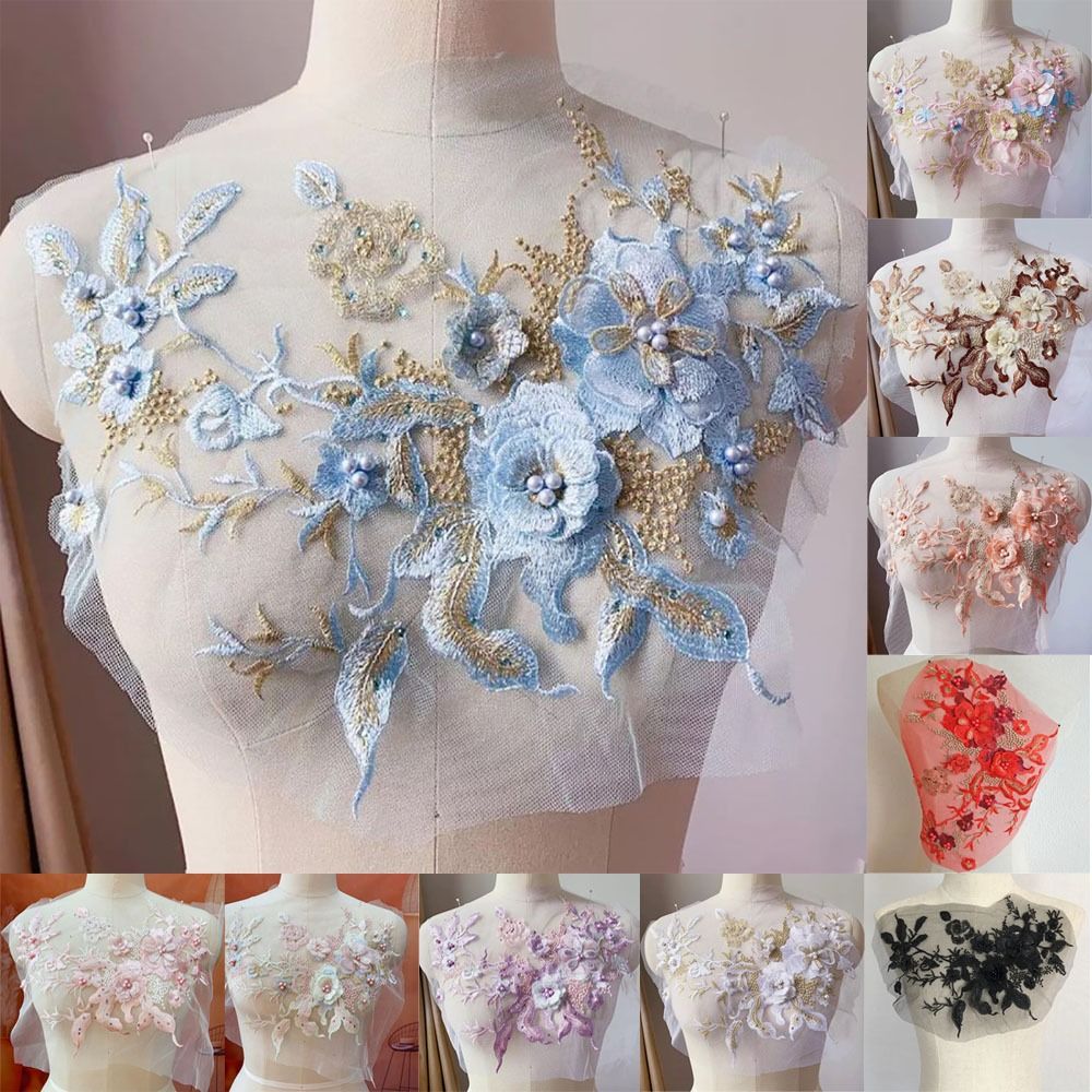 3D цветы, расшитые бисером кру – обзор и цена Applique Patch Flower