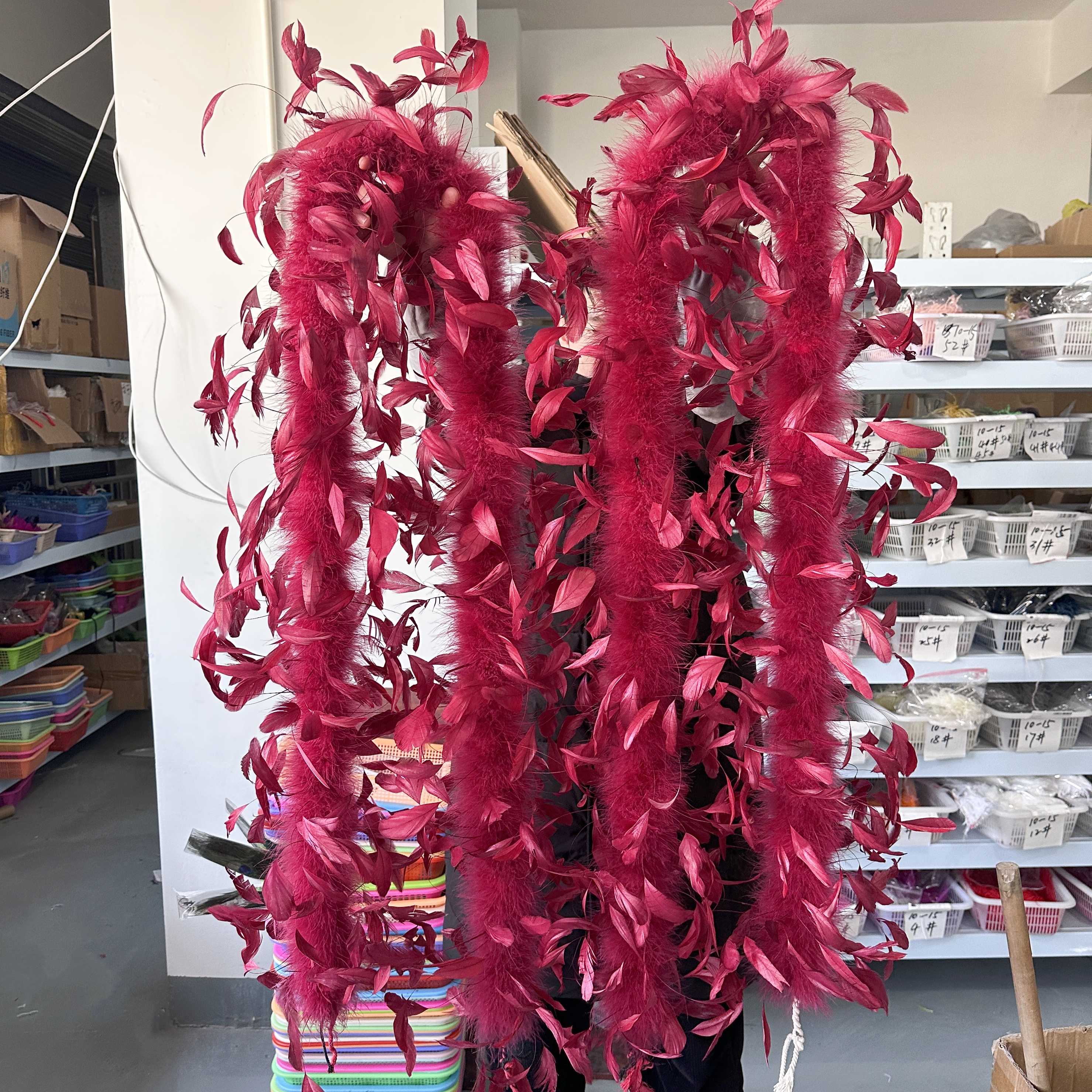 2-метровый бордовый шарф-шаль  – обзор и цена Feather Trim Marabou