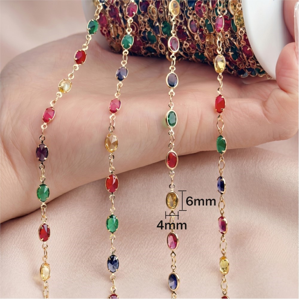 1 метр разноцветных прямоуголь – обзор и цена Pearl Trim Chain