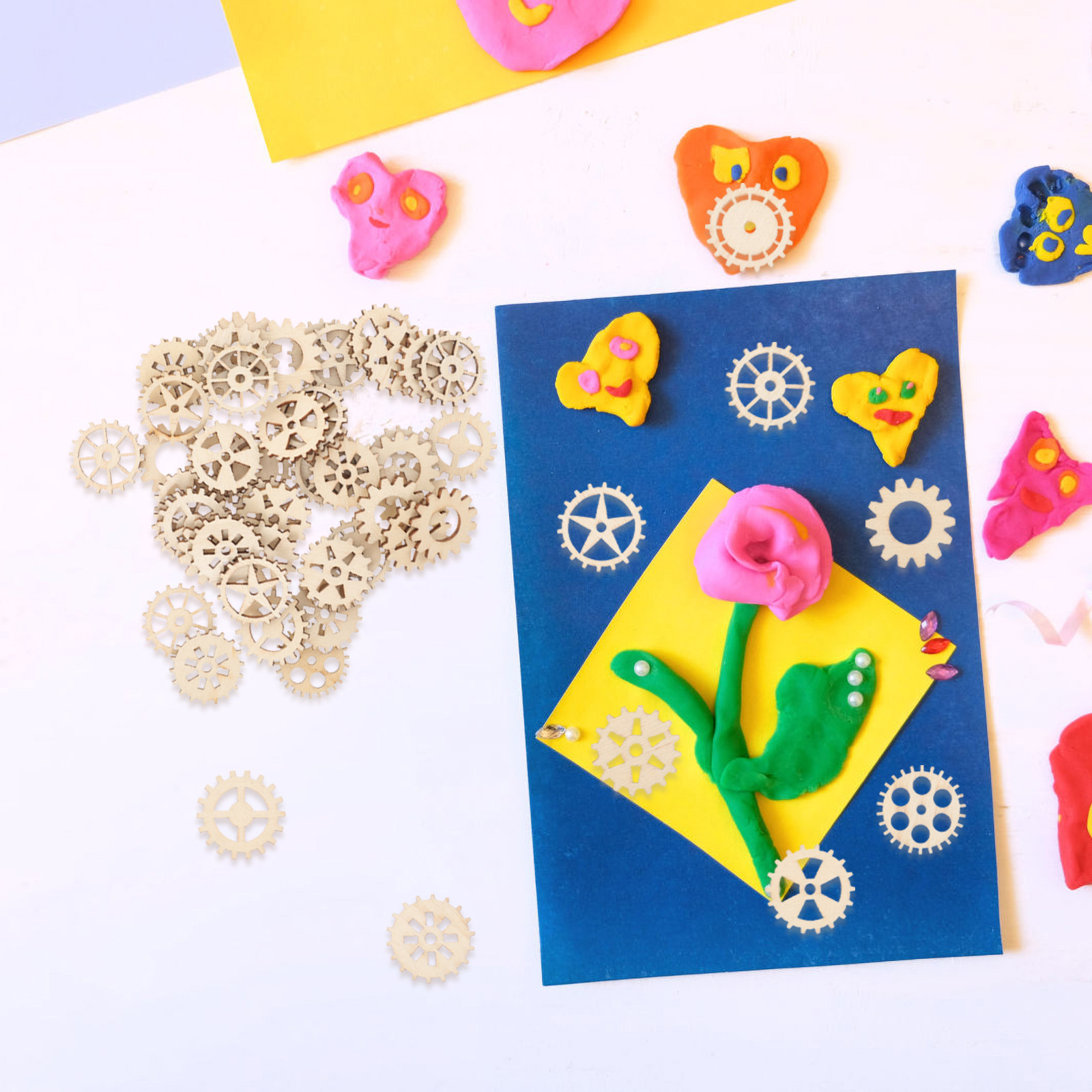 100 шт. деревянных шестеренок  – обзор и цена Craft Embellishments