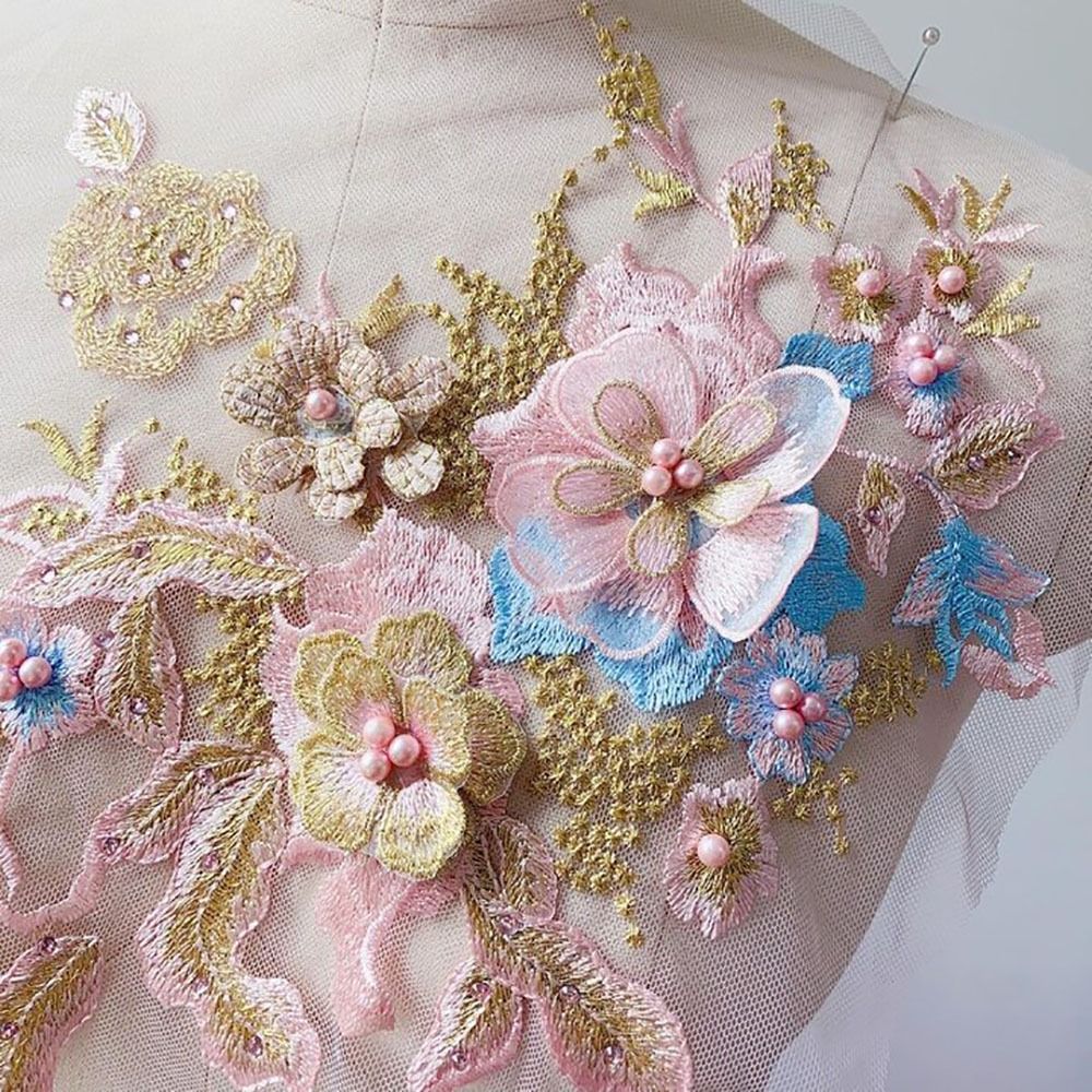 3D цветы, расшитые бисером кру – обзор и цена Applique Patch Flower