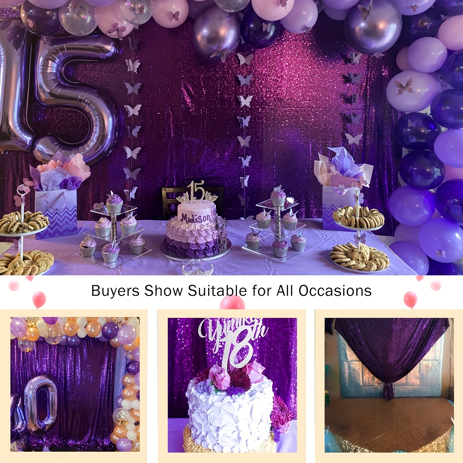 Занавес с пайетками для вечери – обзор и цена Sequin Fabric Panel