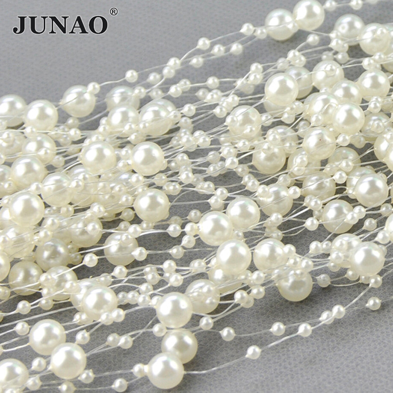 JUNAO 20 метров 3 + 8 мм белые – обзор и цена Pearl Trim Chain
