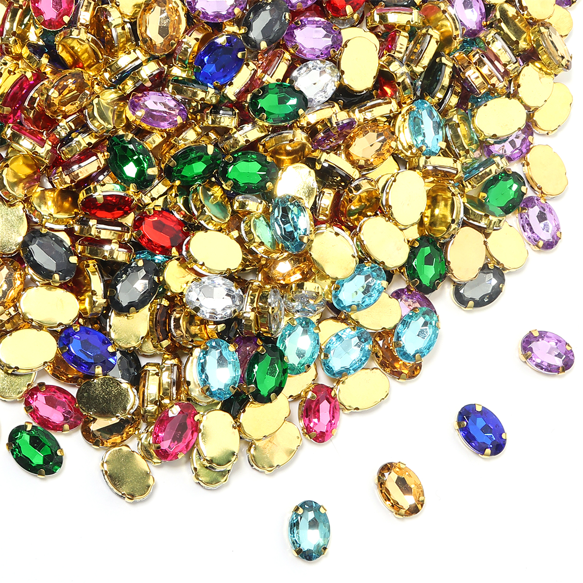 50 шт. овальных страз из стекл – обзор и цена Sew On Rhinestone