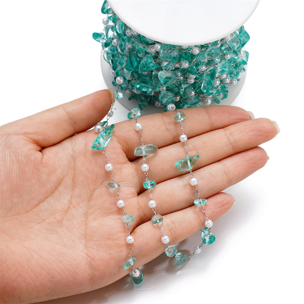 1Meter Crystal Glass Stone And – обзор и цена Pearl Trim Chain
