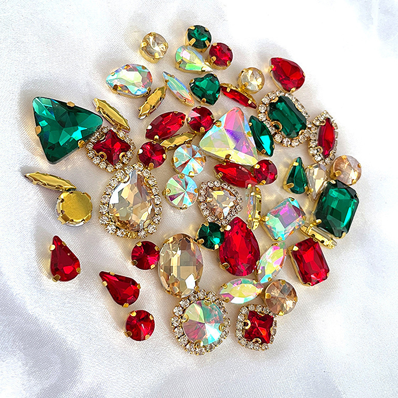 50 шт. 24 цвета, стеклянные ст – обзор и цена Sew On Rhinestone
