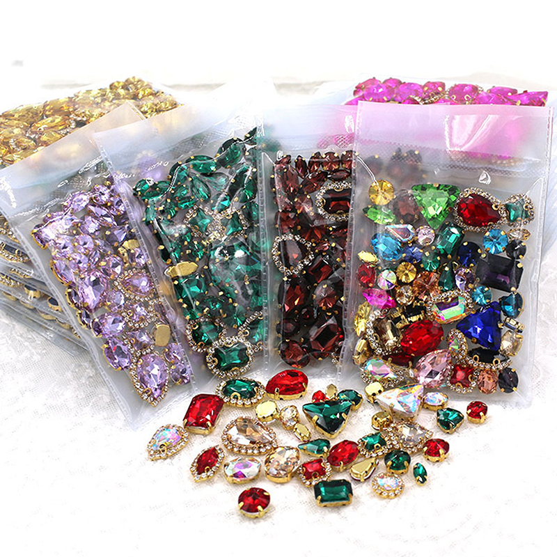 50 шт. 24 цвета, стеклянные ст – обзор и цена Sew On Rhinestone