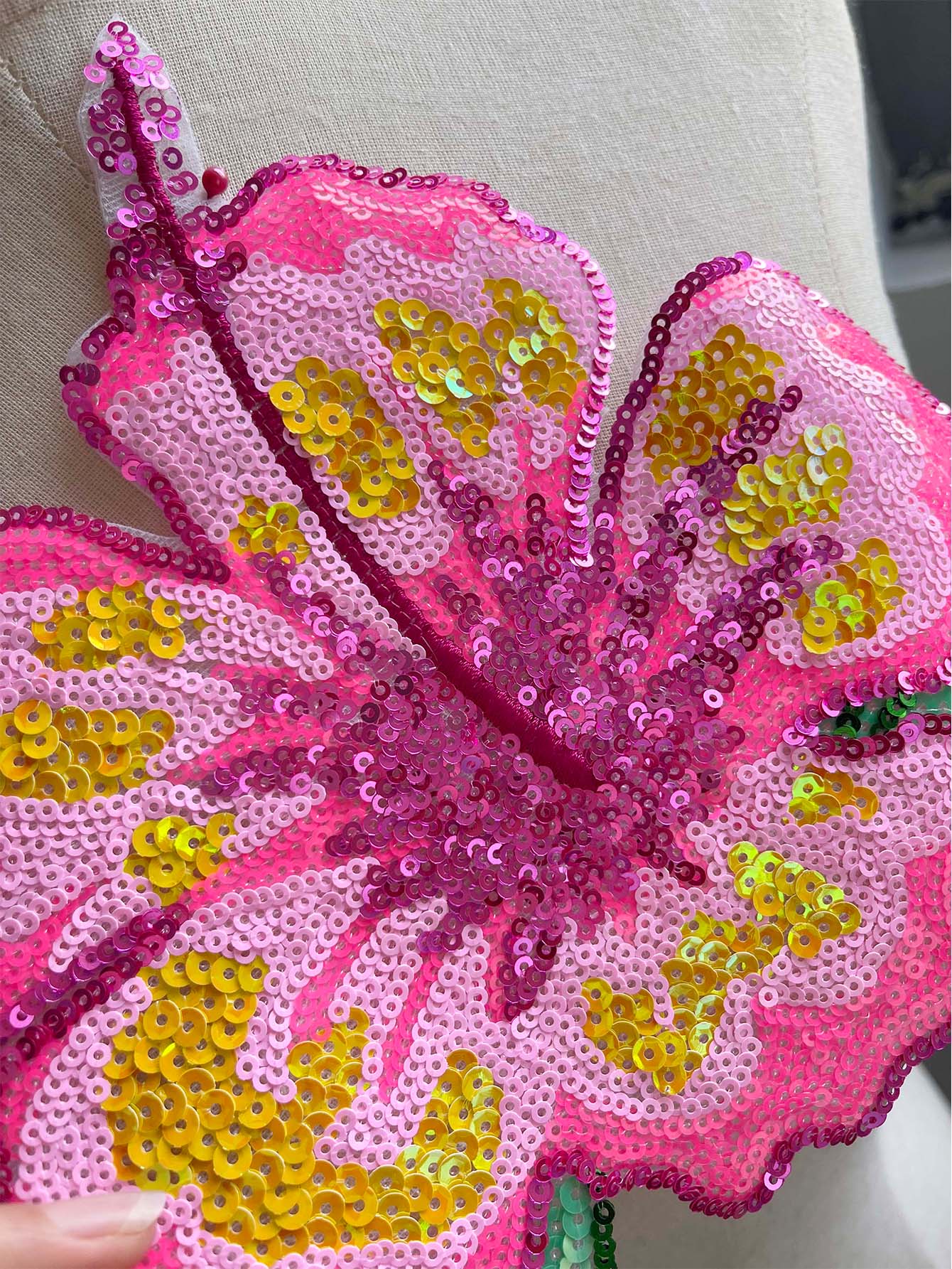 1 шт., 26 см, блестящие розовы – обзор и цена Applique Patch Flower